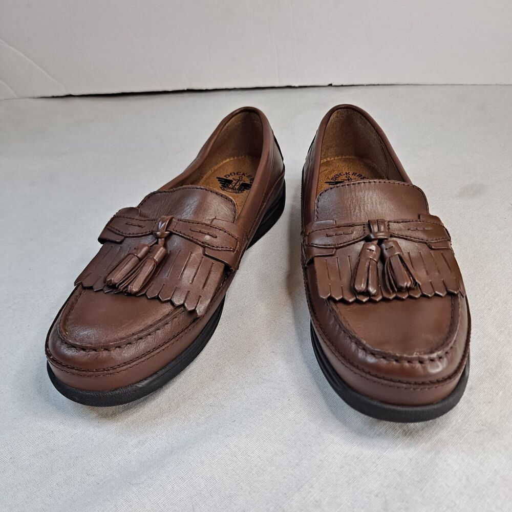 Dockers Sinclair Kiltie Dress Loafers Men's Size 8M Brown Leather Double Tassel
